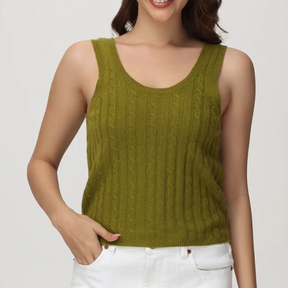 525 America Cashmere Cable Crop Tank